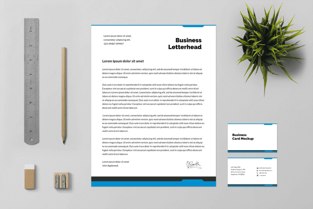 Letterhead And Business Cards Mockup Generator Mediamodifier