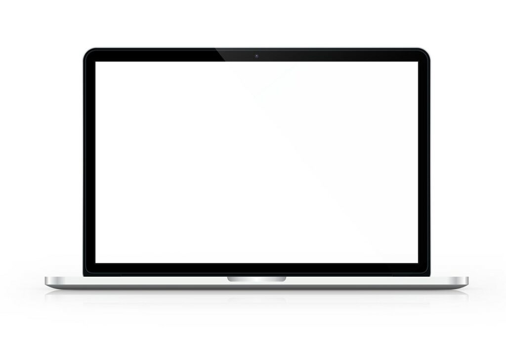 front view macbook mockup for website showcase