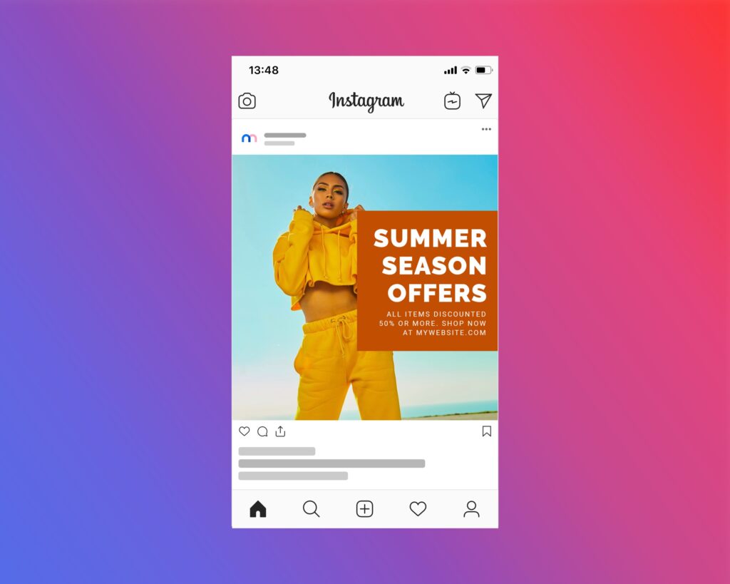 Instagram Post Advertisement Mockup Maker | Mediamodifier