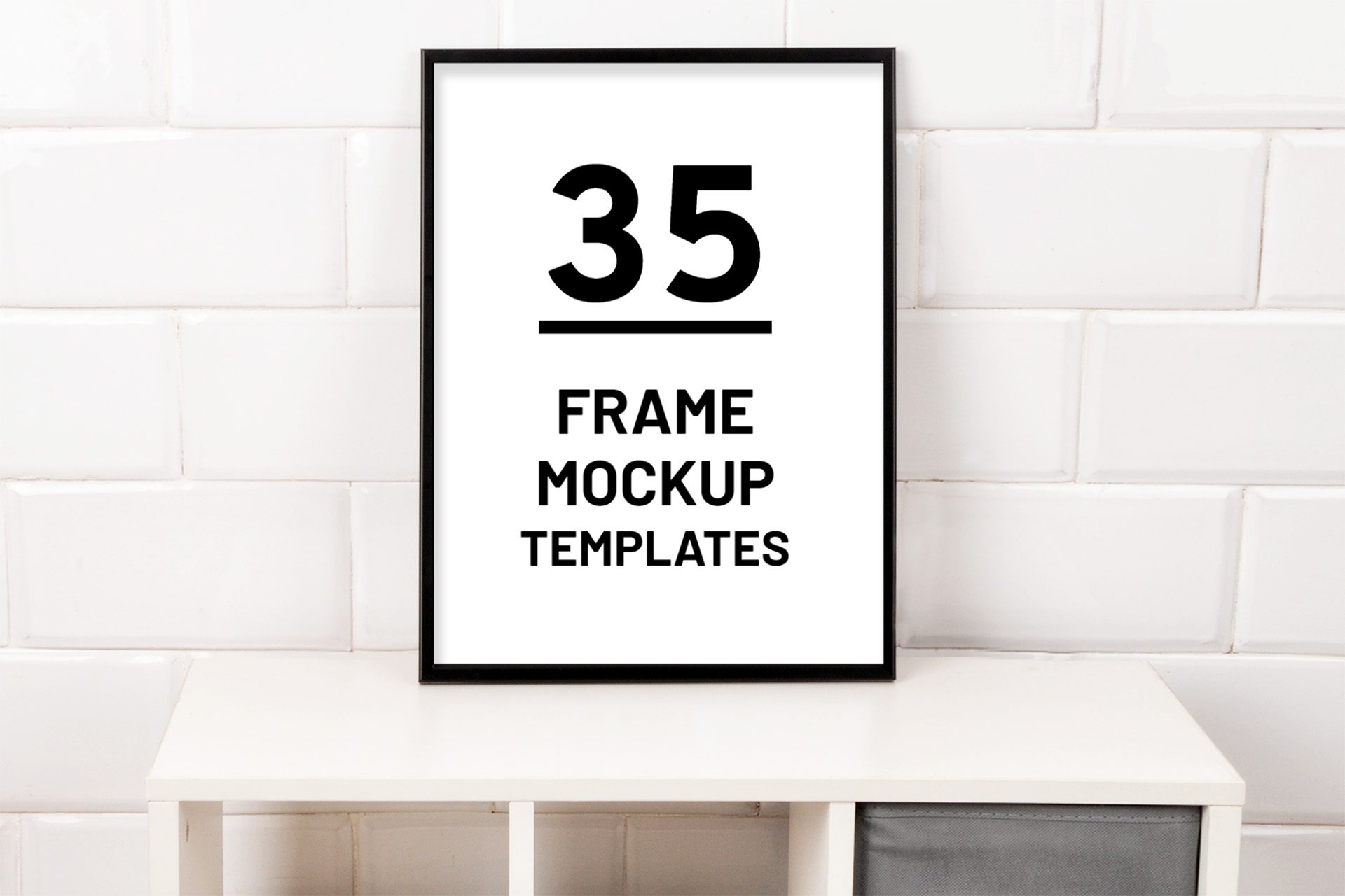 Gallery Wall Mockup, Set of 8 Frames, Frame Mockup, Black