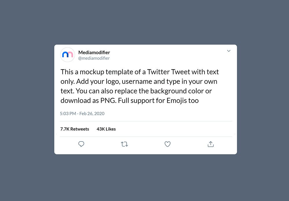 Twitter Text Tweet Mockup Mediamodifier