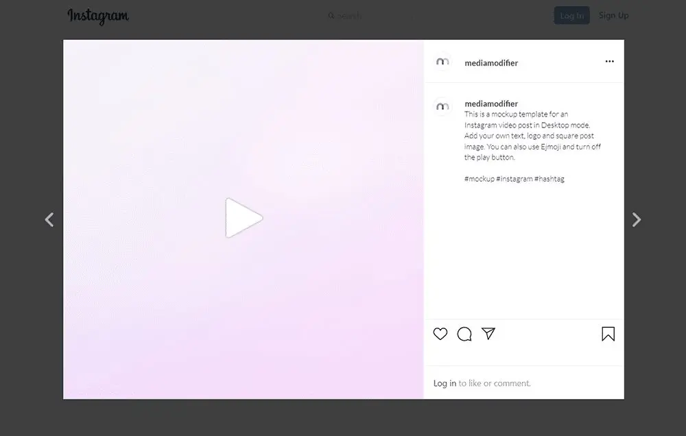 Instagram-desktop-video-post-mockup-template