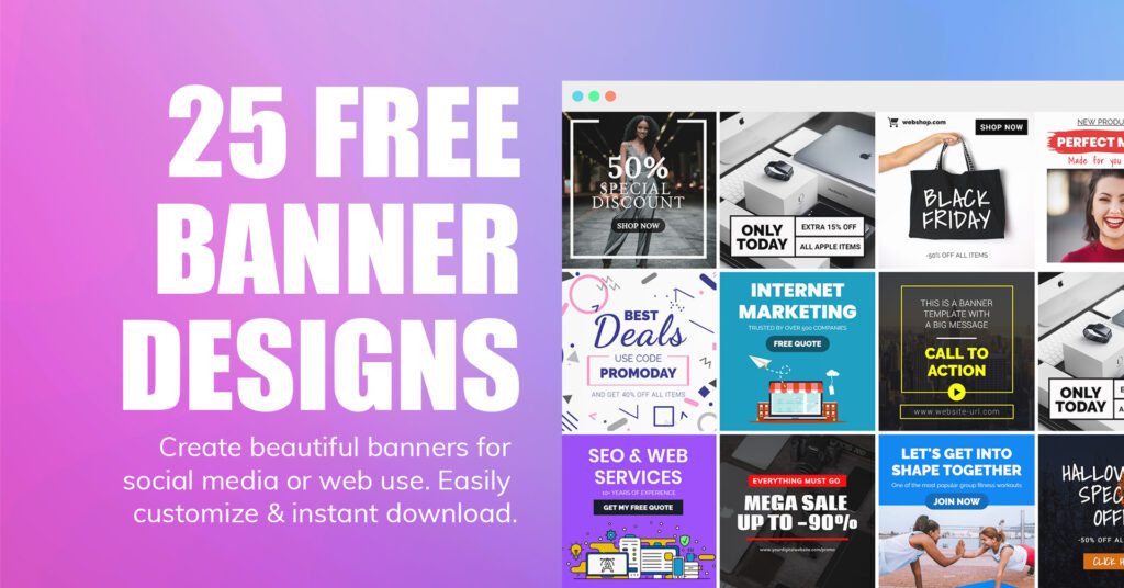 Best 25 Free Banner Templates for Instant Reuse | Mediamodifier ...