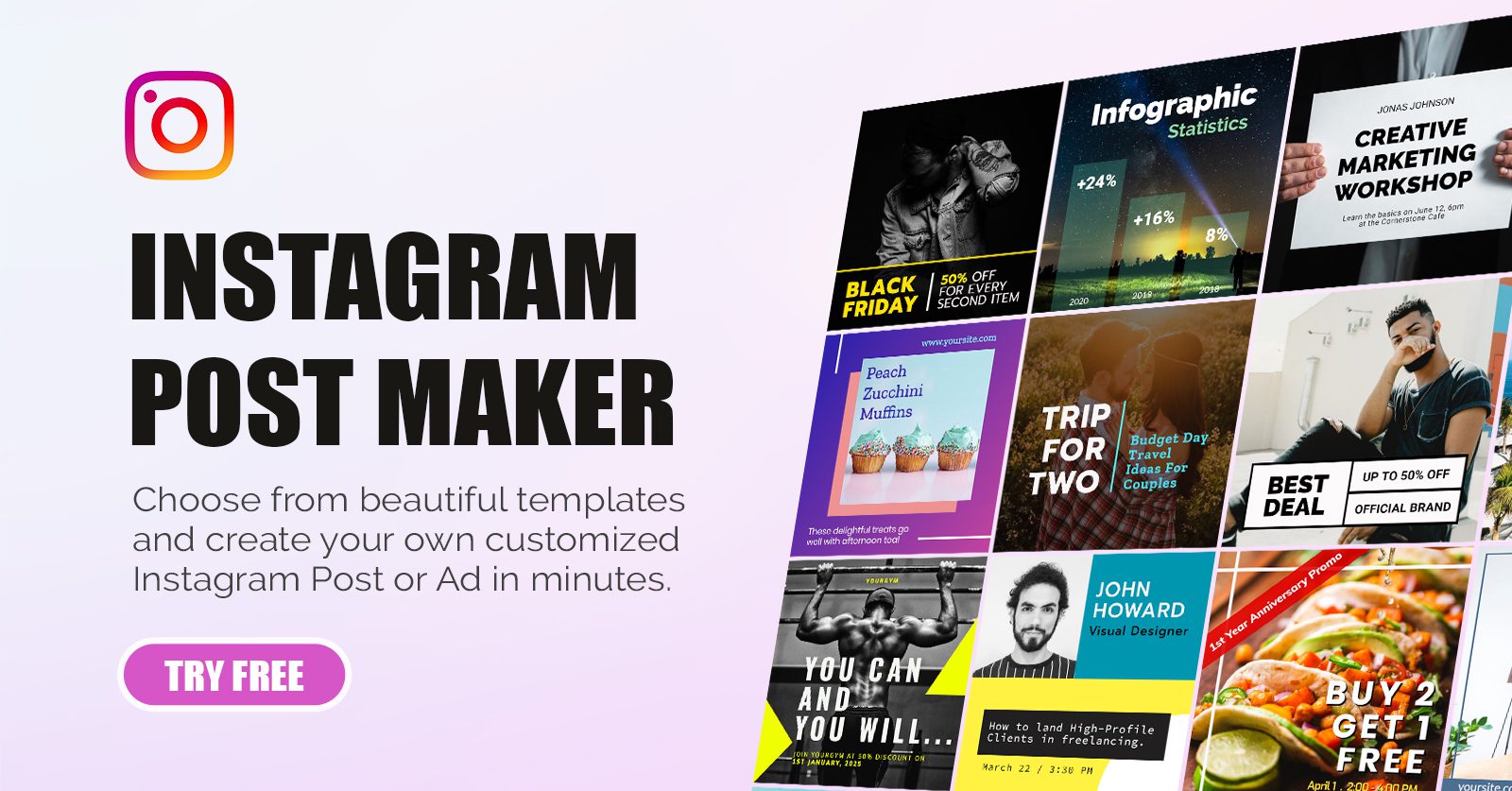 Instagram Post Maker - Online Templates - Mediamodifier