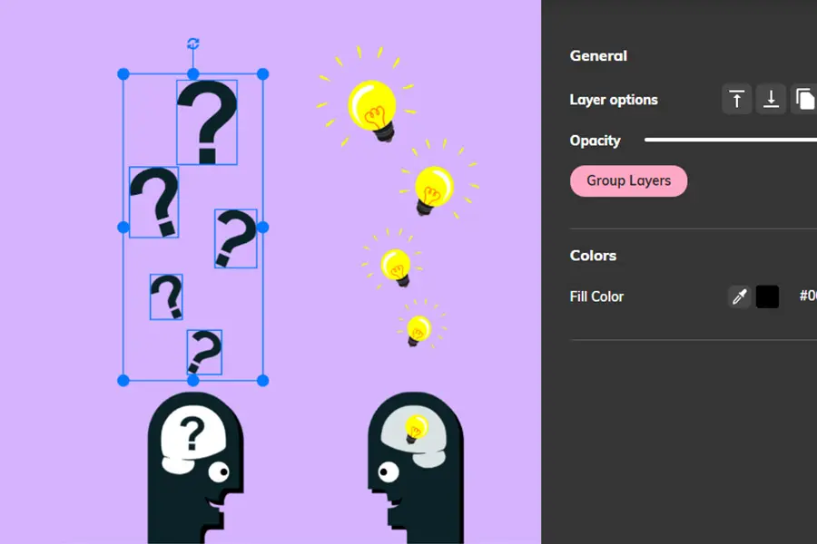 vector edit shapes online group feature