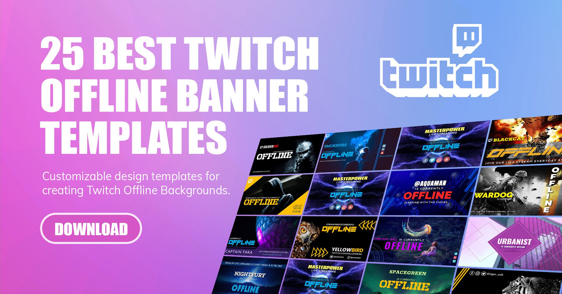 Free Twitch Profile Banners Using free twitch banner templates from