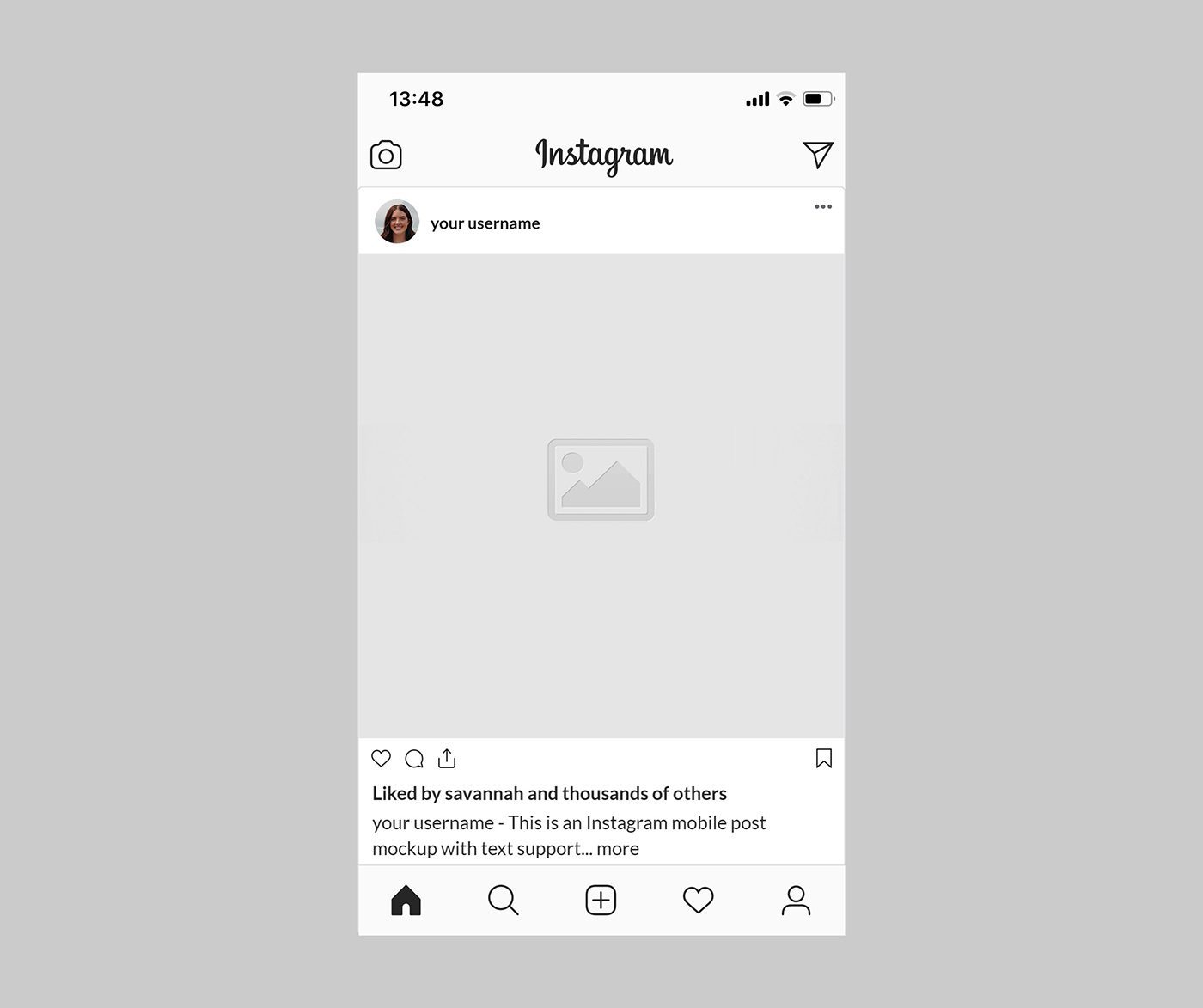 Free Instagram Post preview mockup template