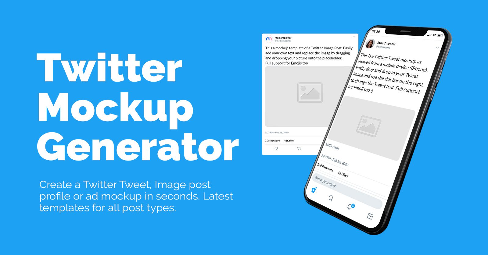 Download Twitter Mockup Generator Mediamodifer