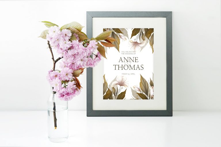 Floral Photo Frame Mockup Generator Mediamodifier