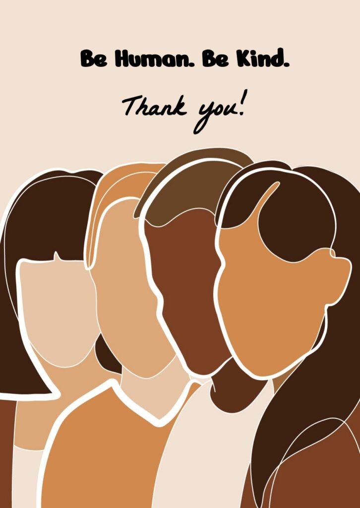 illustration of four women from different ethnicities standing next to each other for world kindness day