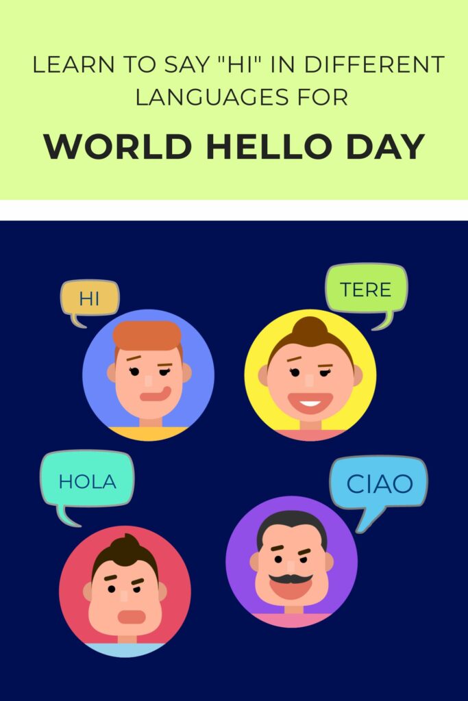 learn to say hi in different languages for world hello day post