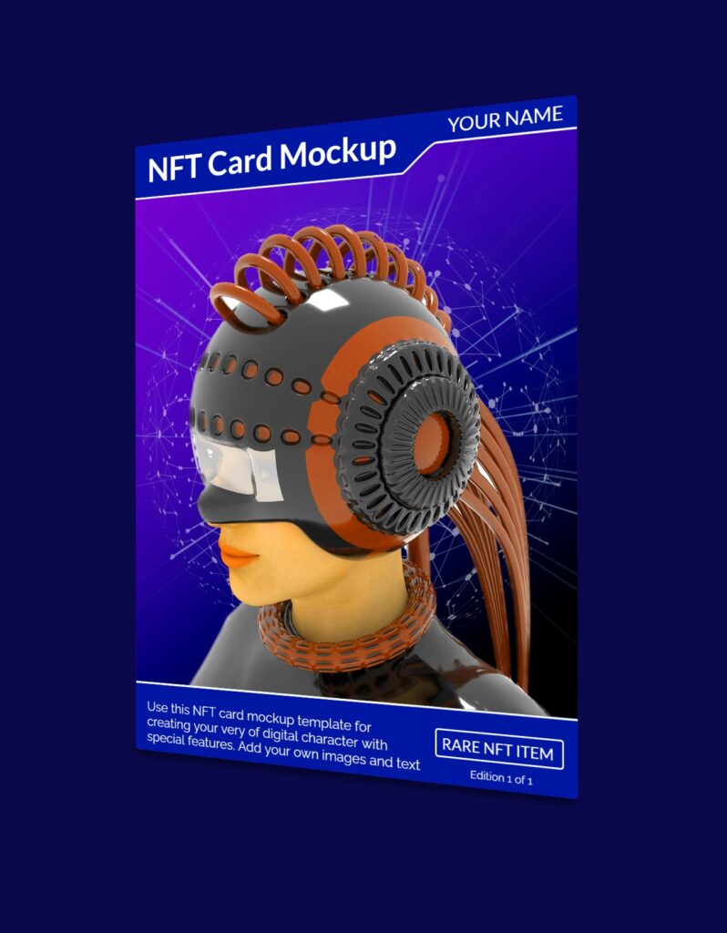 3D NFT Card Mockup Template | Mediamodifier