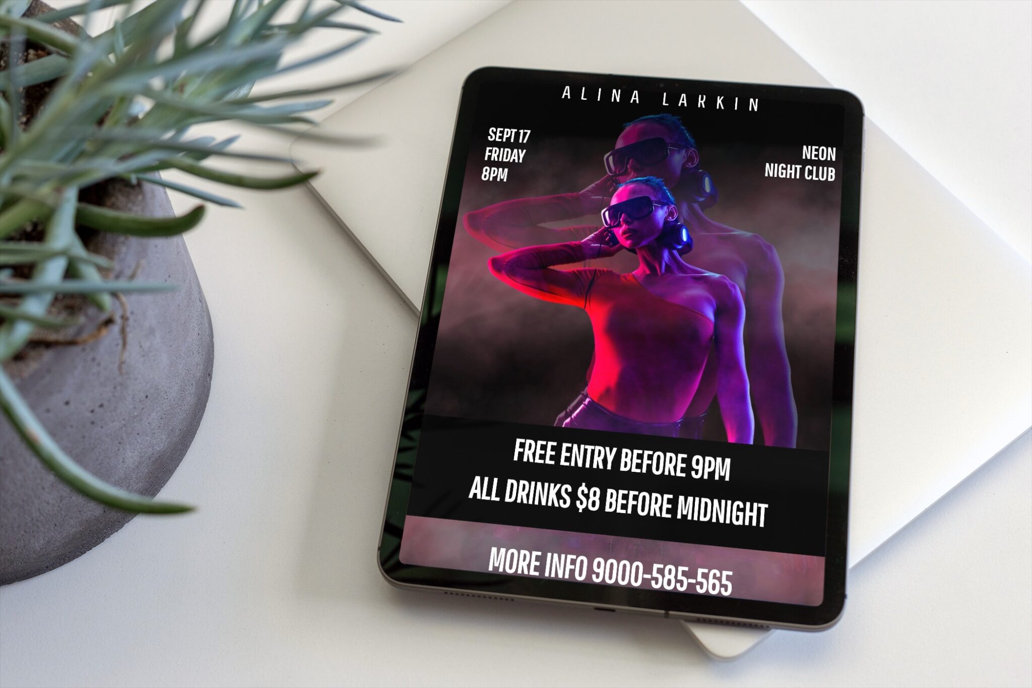 Party Invitation in a iPad Pro Mockup Mediamodifier