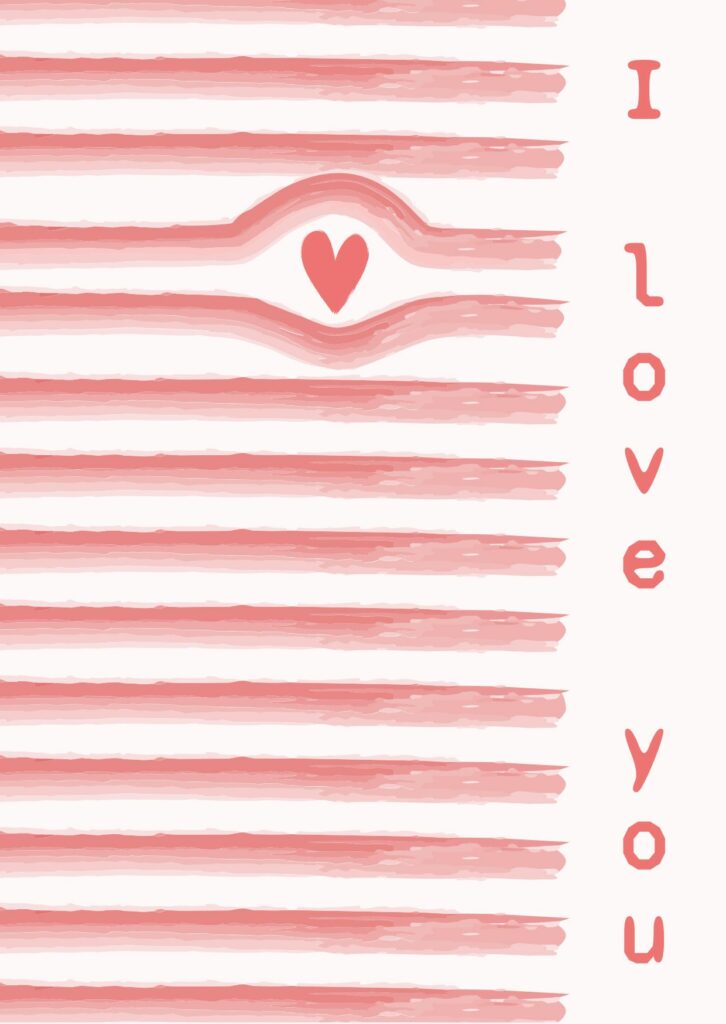 i love you minimalist valentine's heart Valentine’s Day Card Templates