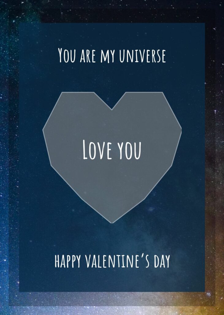 Space Greeting Card Happy Valentine's Day