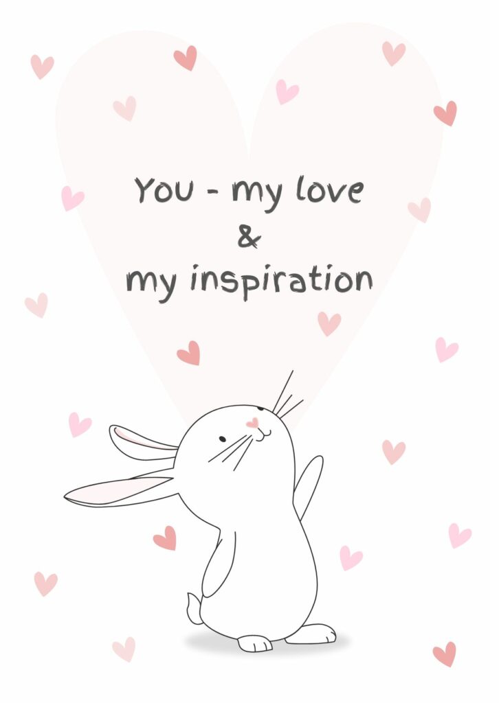 Postcard With A Bunny Valentine’s Day Card Templates