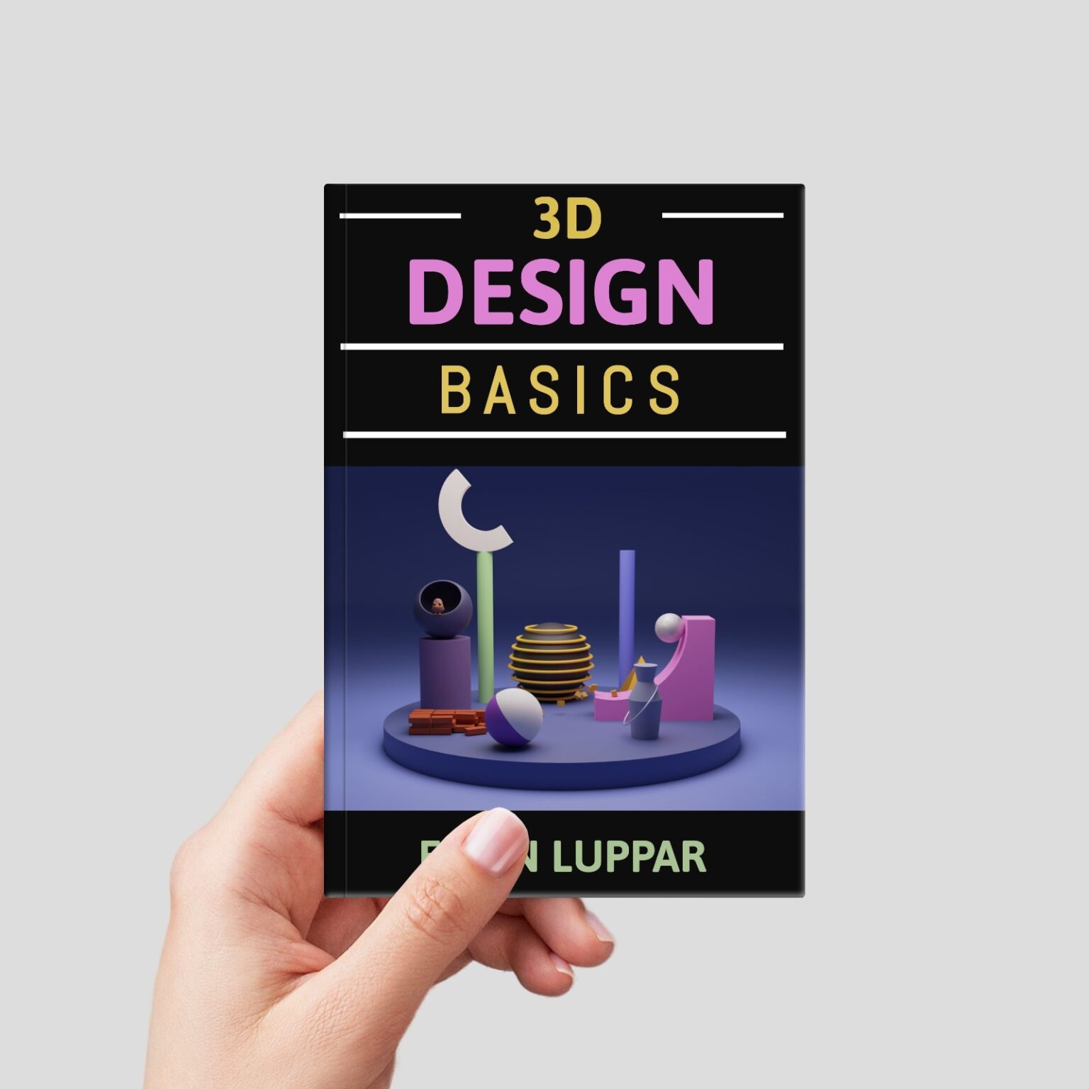 3D Design Book Template in a Book Cover Mockup | Mediamodifier