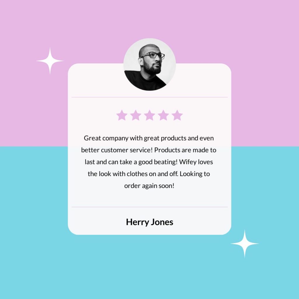 Product Review Testimonial for sharing client testimonials on instagram 