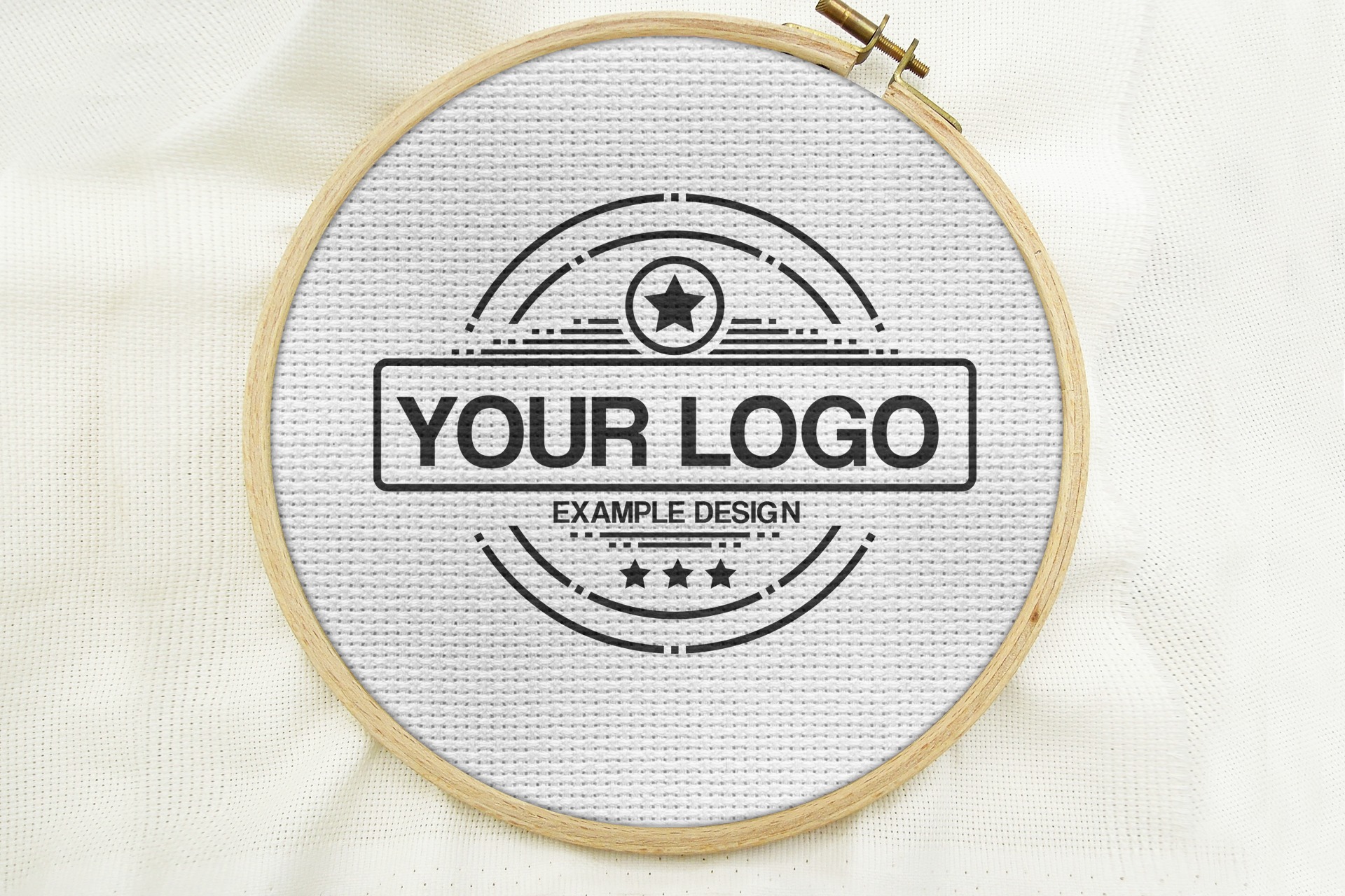 stitched logo embroidery effect online mockup template