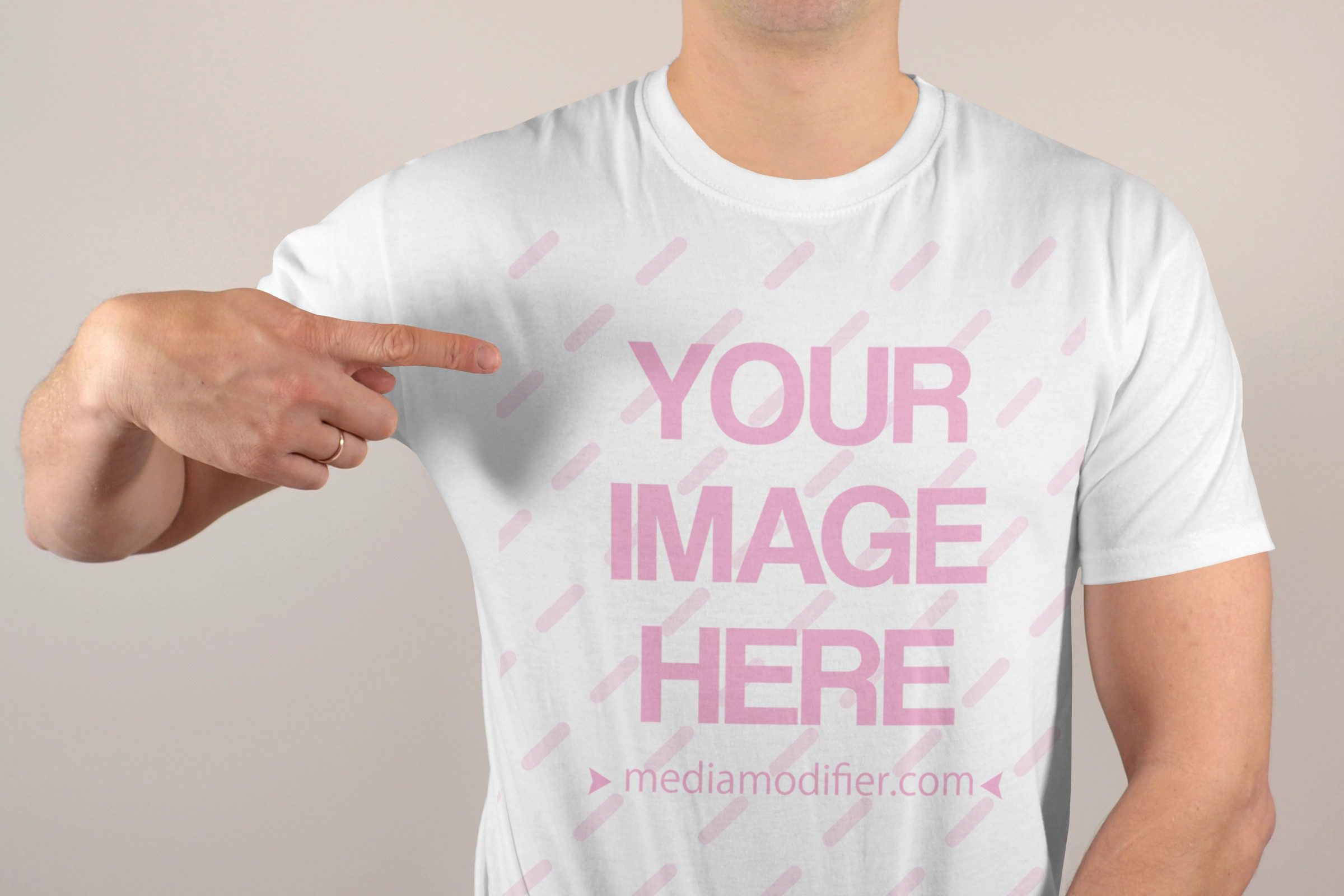 man pointing finger at chest t shirt mockup generator free