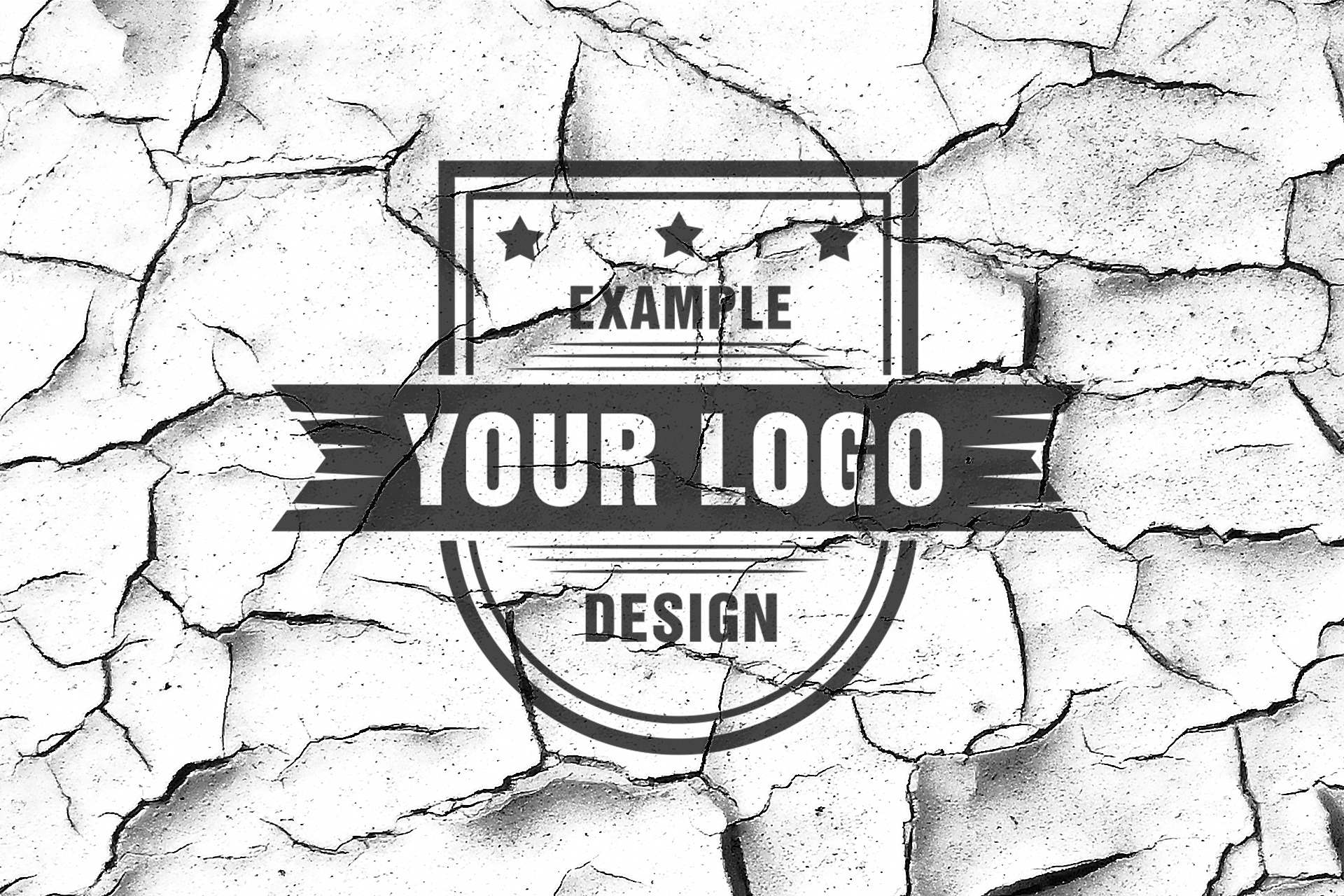 logo on grunge wall online mockup template psd
