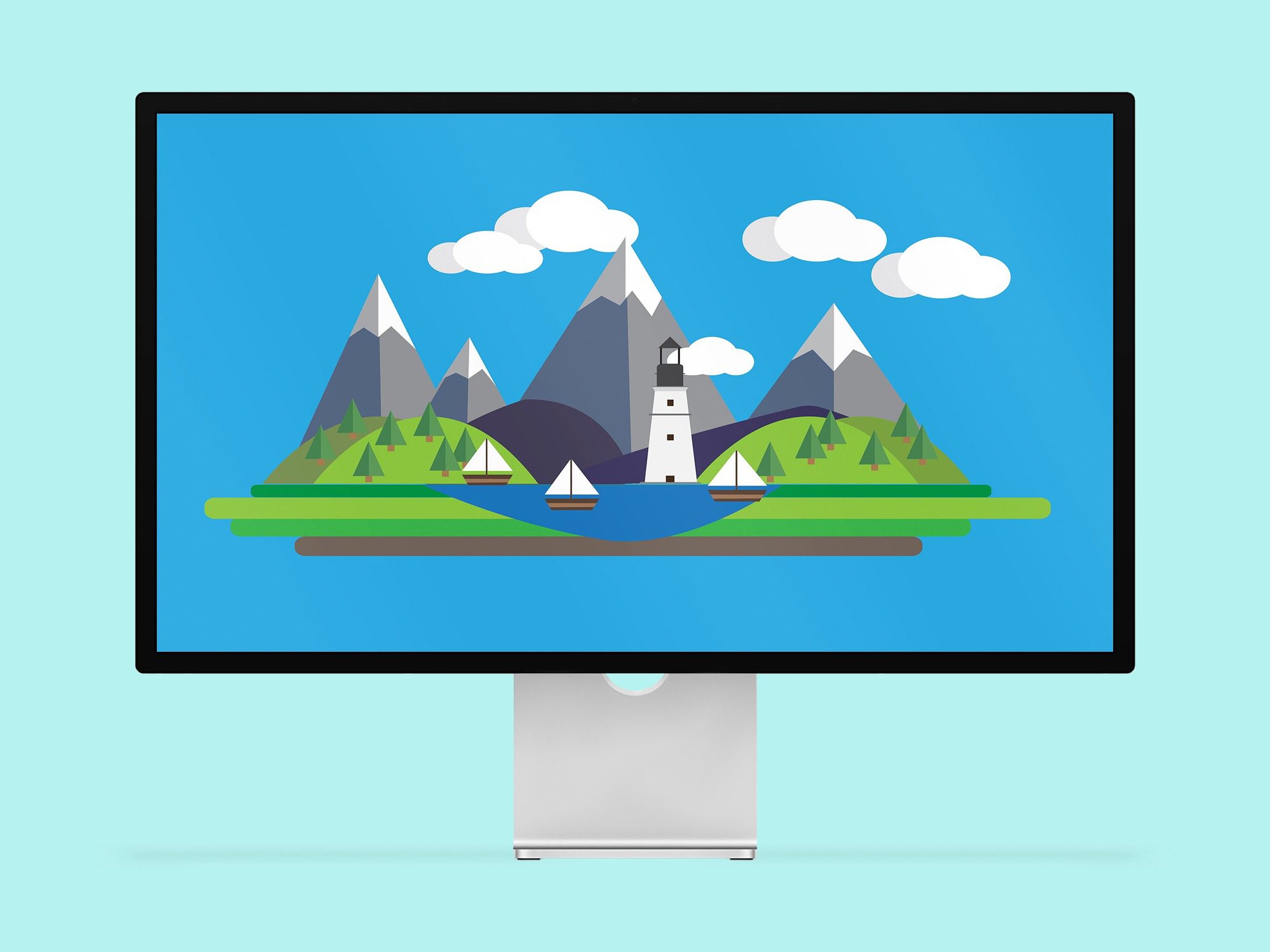 Mockup Template of Apple Studio Display Screen Mediamodifier