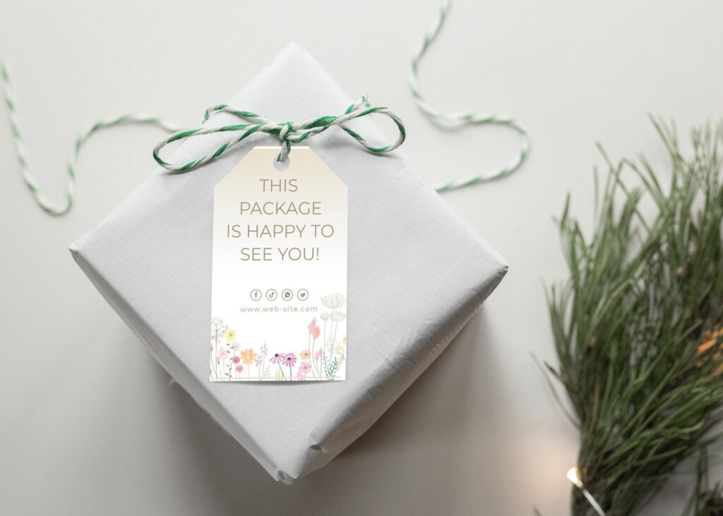 8 Christmas Gift Tag SVG Set with Ribbon Shape - Drizy Studio