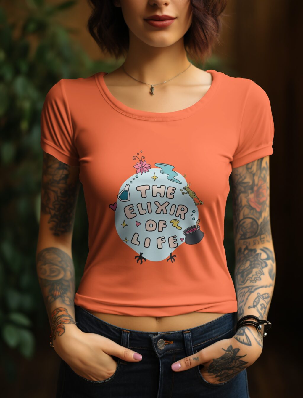 Female Round Collar T Shirt Design Preview With Psd Mockup Mediamodifier