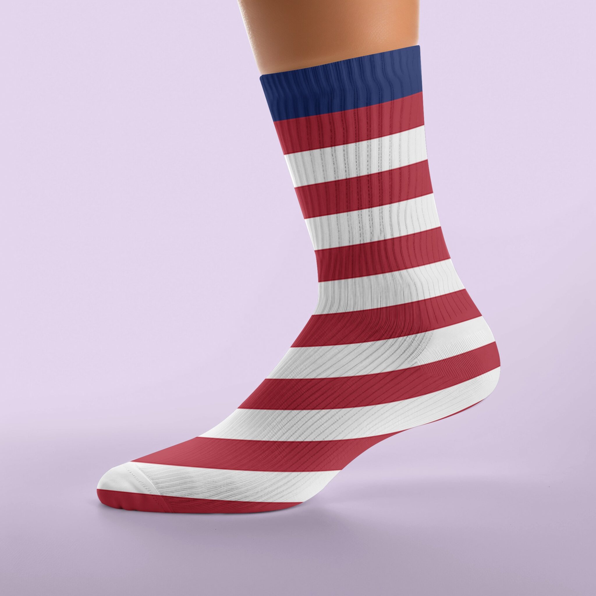 Strap Socks Design on Single Sock Mockup Generator with Model