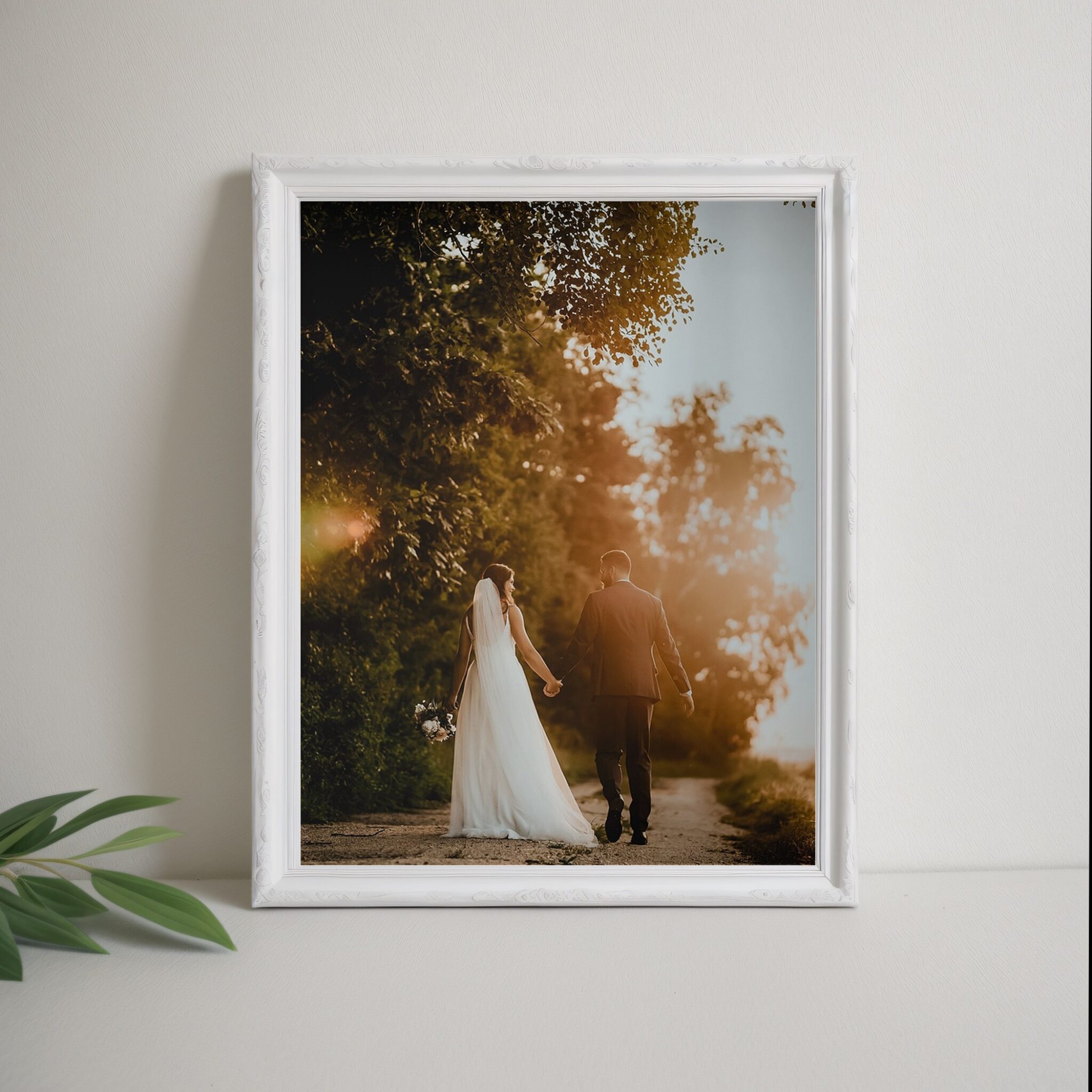 Couples Photo on Wedding Photo Frame PSD Mockup Mediamodifier