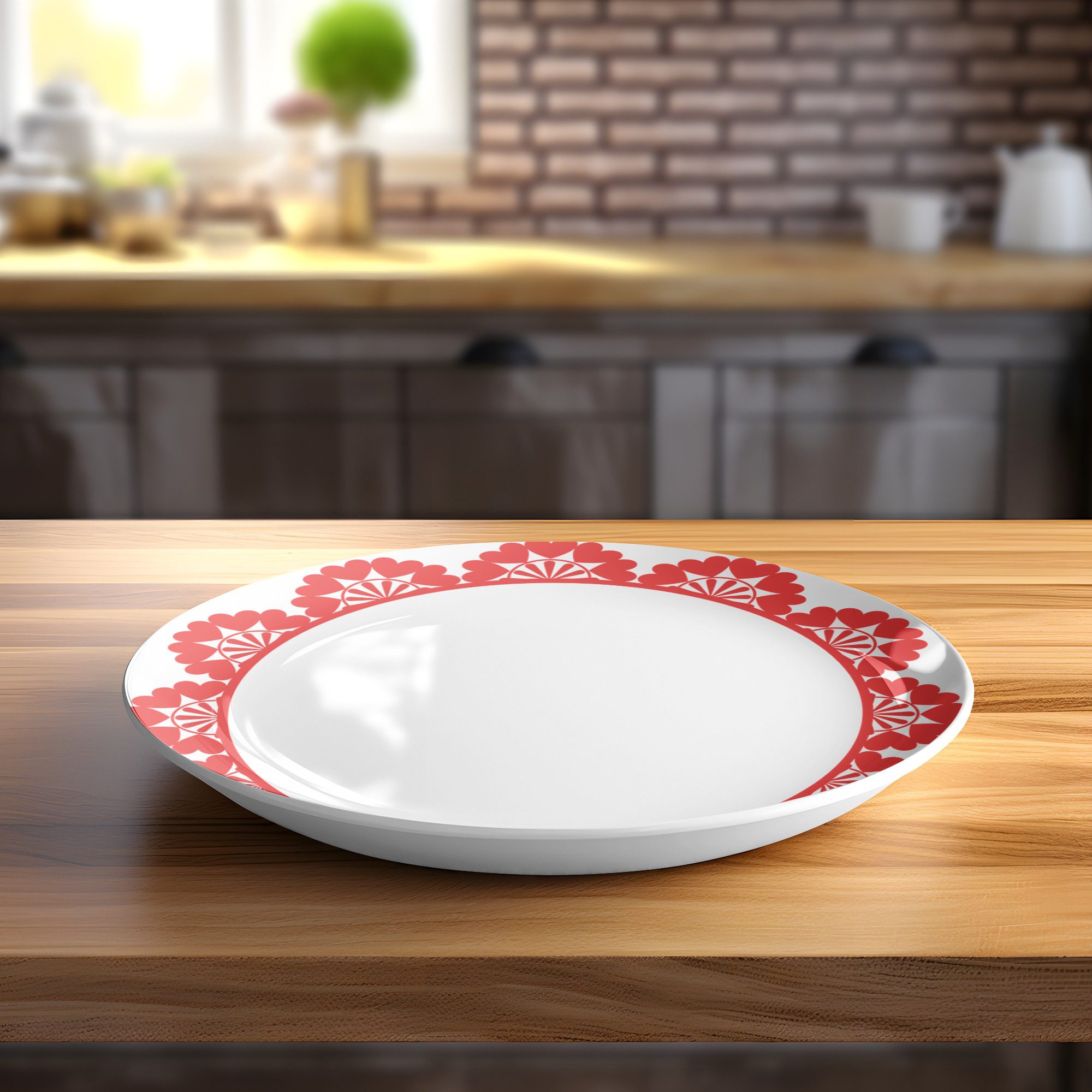 Dinner Plate Design on Kitchen Backgrouns | Mediamodifier