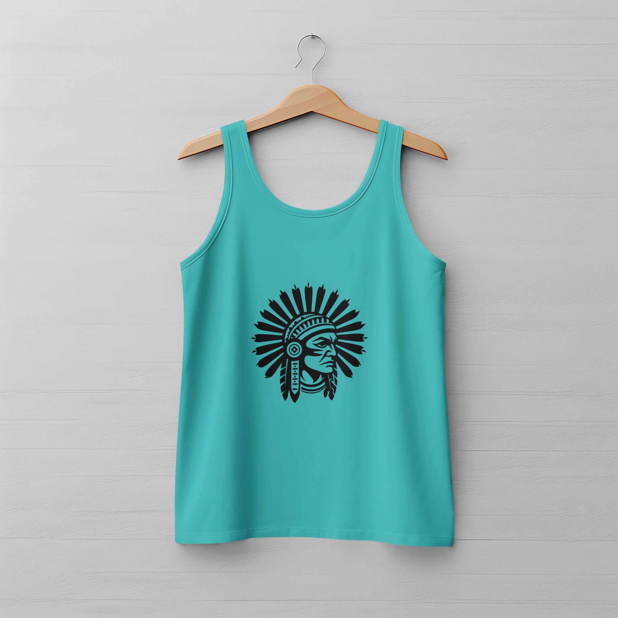 Illustrated Design om Men's Tank Top Vest Mockup Mediamodifier