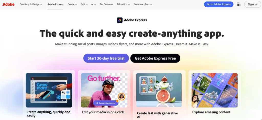 Adobe express alternatives