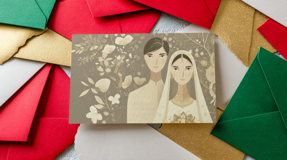 Wedding Card Design on Centered Card Mockup | Mediamodifier