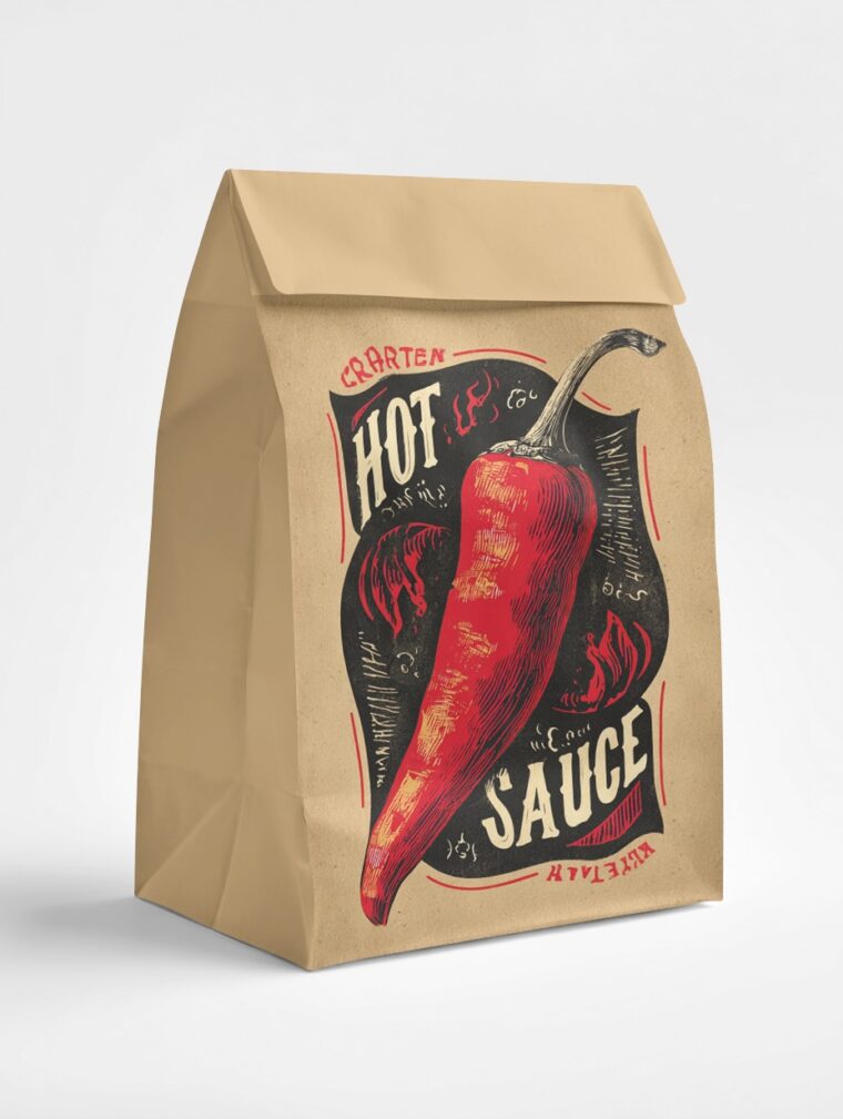 Paper Bag Design on a Paper Bag Mockup | Mediamodifier